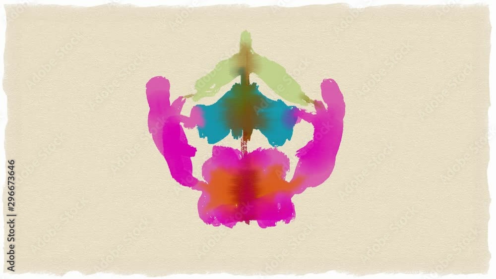 Poster rorschach test ink blob 2d animation