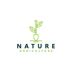 Organic farming logo design - eco nature green leaf