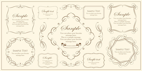 装飾デザイン　美しい額　フレームデザイン　テンプレート　アンティーク　ビンテージ　ラグジュアリー