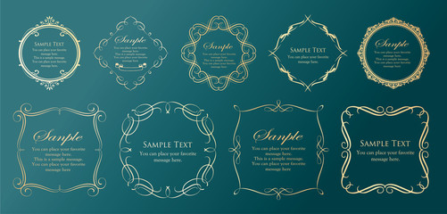 装飾デザイン　美しい額　フレームデザイン　テンプレート　アンティーク　ビンテージ　ラグジュアリー