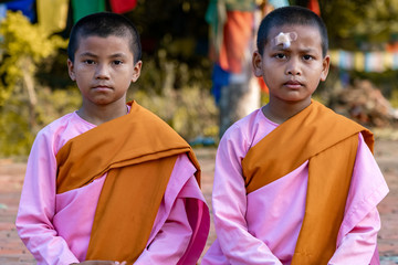 Portrait of a young Buddhist Monk in Lumbini, Nepal