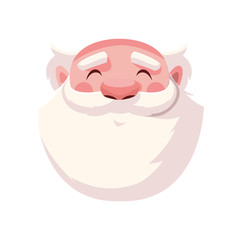 head of santa clous in white background