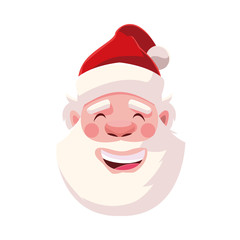 head of santa clous in white background