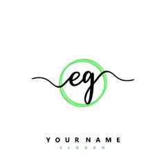 EG Initial handwriting logo vector	