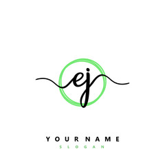 EJ Initial handwriting logo vector	
