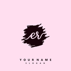 ER Initial handwriting logo vector	