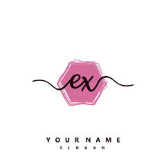 EX Initial handwriting logo vector	