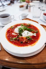 Tomato stew, shakshuka 
