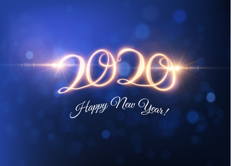 2020 New year background with light text vector background. EPS10.