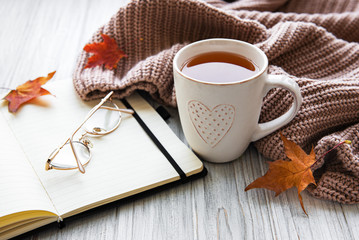 Autumn home cozy composition