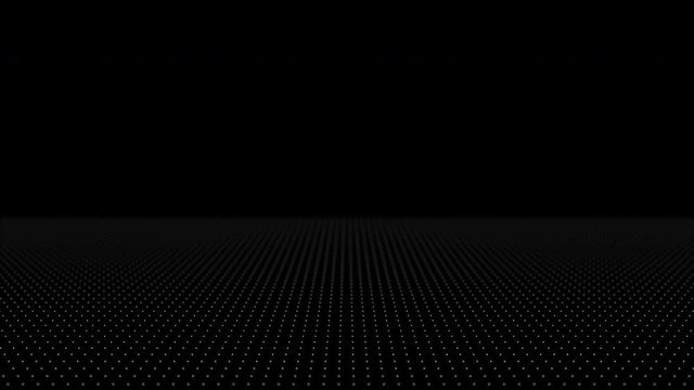 Wave surface gateway of space tunnel portal for future with grid wireframe wall dot line and circle swirl with door for digital space galaxy science technology abstract concept with flickering light