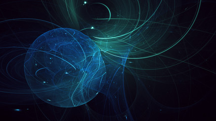 Fractal 3D rendering abstract light surreal background