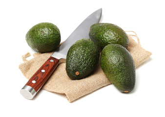 Avocado on a white background
