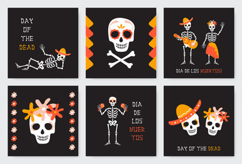 Mexican Day of the Dead greeting set cards.