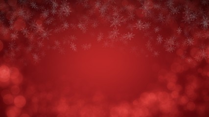 Snowflake on Red Background in Christmas holiday