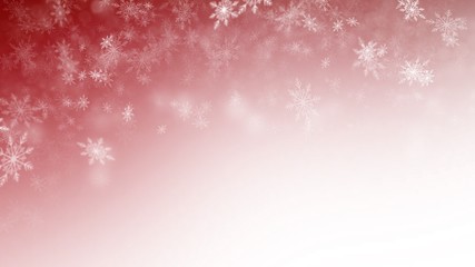 Snowflake on Red Background in Christmas holiday
