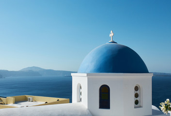 Fototapeta na wymiar Church in Santorini Greece