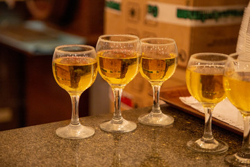 glasses of white wine