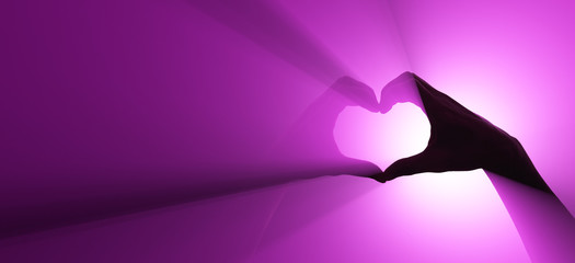 Symbol of love and respect. Hand gesture.