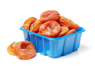 dried persimmon on white background 