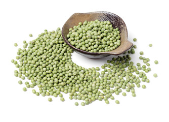 soya beans on white background 