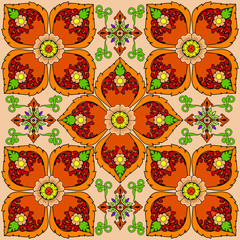 Seamless vector pattern with bright pattern. Exquisite swirl geometric decor for wallpapers and tiles.