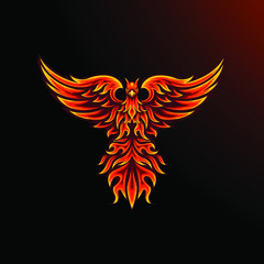 Obraz premium Phoenix mascot for sport and esport or gamer logo in fire color
