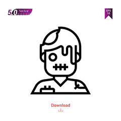zombie halloween  vector . Best modern, simple, isolated, game, logo, flat icon for website design or mobile applications, UI / UX design vector format