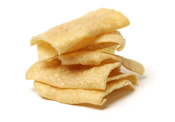 Crispy Pork Skin on white background