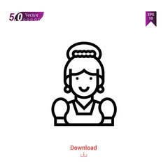 woman costume national costume icon vector isolated on white background.logo, People , Graphic design, mobile application, icons 2019 year, user interface. Editable stroke. EPS10 format