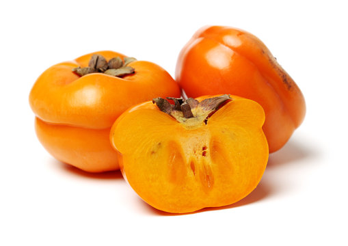persimmon on white background 