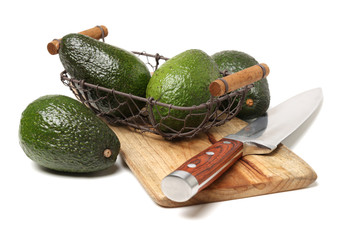 Avocado on a white background