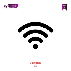 Outline Black wifi icon. wifi icon vector isolated on white background. Popular icons for 2019 year. ui-kit-collection. Graphic design, mobile application, logo, user interface. EPS 10 format vector