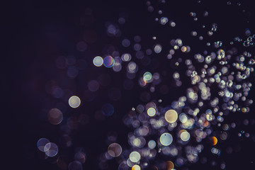 Defocus bokeh glitter gold vintage lights dark