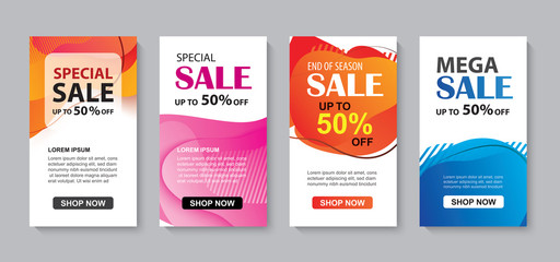 Modern liquid abstract set for sale banners template. Use for flyer, discount special offer design, promotion background.