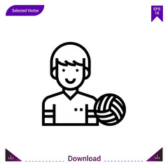 volleyball-player. vector icon. Best modern, simple, isolated,sport-avatar, flat icon for website design or mobile applications, UI / UX design vector format