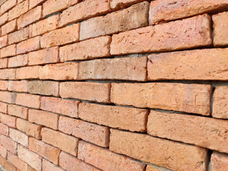 Old red brick wall background with  perspective - 296689615