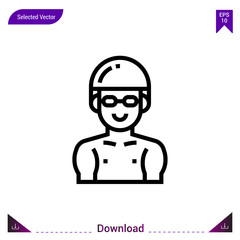swimmer vector icon. Best modern, simple, isolated,sport-avatar, flat icon for website design or mobile applications, UI / UX design vector format