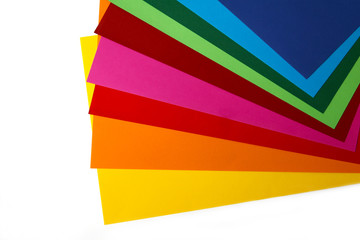 Geometric composition of several bright color sheets of paper. Suitable background for your design, presentation, brochure, web, banner, catalog, poster, book, magazine