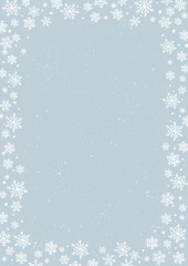 Winter holidays or Christmas background with snowflakes. Winter card design.