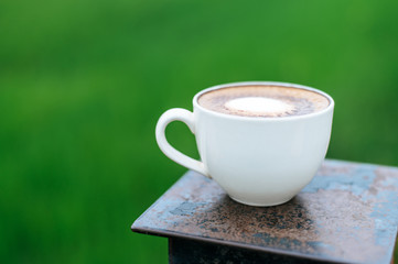 Coffee cup  on wooden table