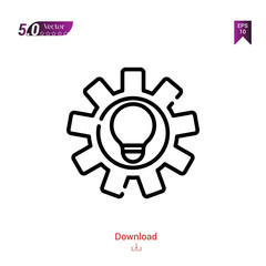 Outline solution icon. solution icon vector isolated on white background. Popular icons for 2019 year. marketing. Graphic design, mobile application, logo, user interface. EPS 10 format vector