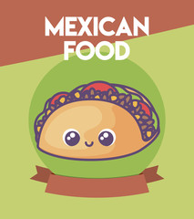 card with Mexican food label