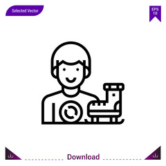 skater vector icon. Best modern, simple, isolated,sport-avatar, flat icon for website design or mobile applications, UI / UX design vector format