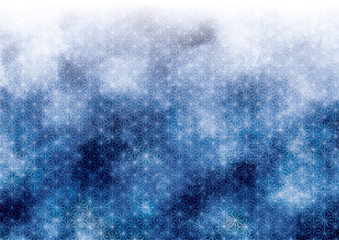 和柄　麻の葉　テクスチャ　背景　青