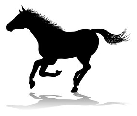 A horse animal detailed silhouette graphic