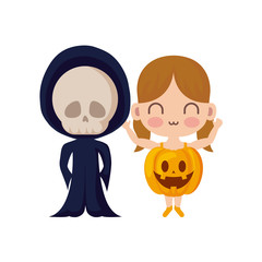 cute children disguised on white background