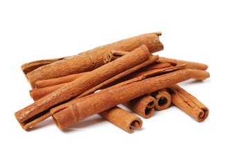 Cinnamon on a white background