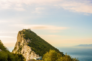 Aerial view of the Rock of Gibraltar, UK.