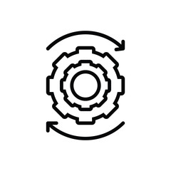 Black line icon for ongoing 